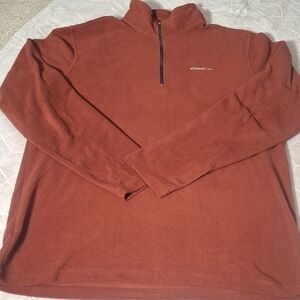 Eddie Bauer Men's Zip-Up Sweater in Rust